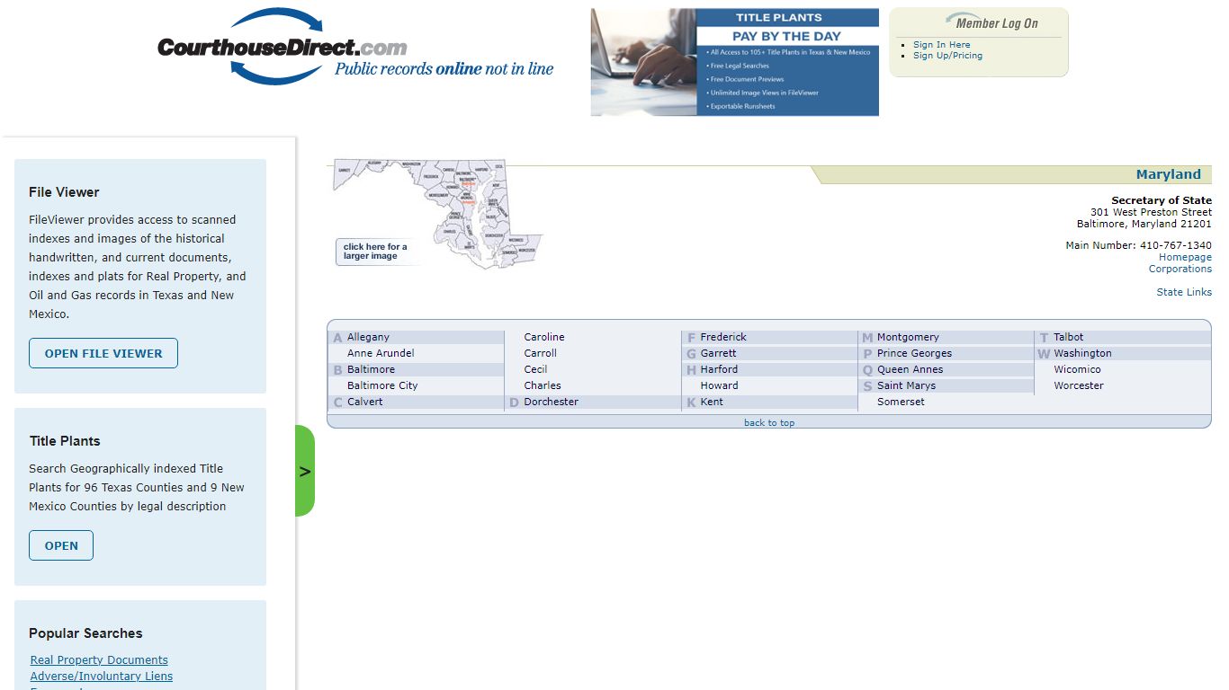 Search Maryland Public Property Records Online - CourthouseDirect.com